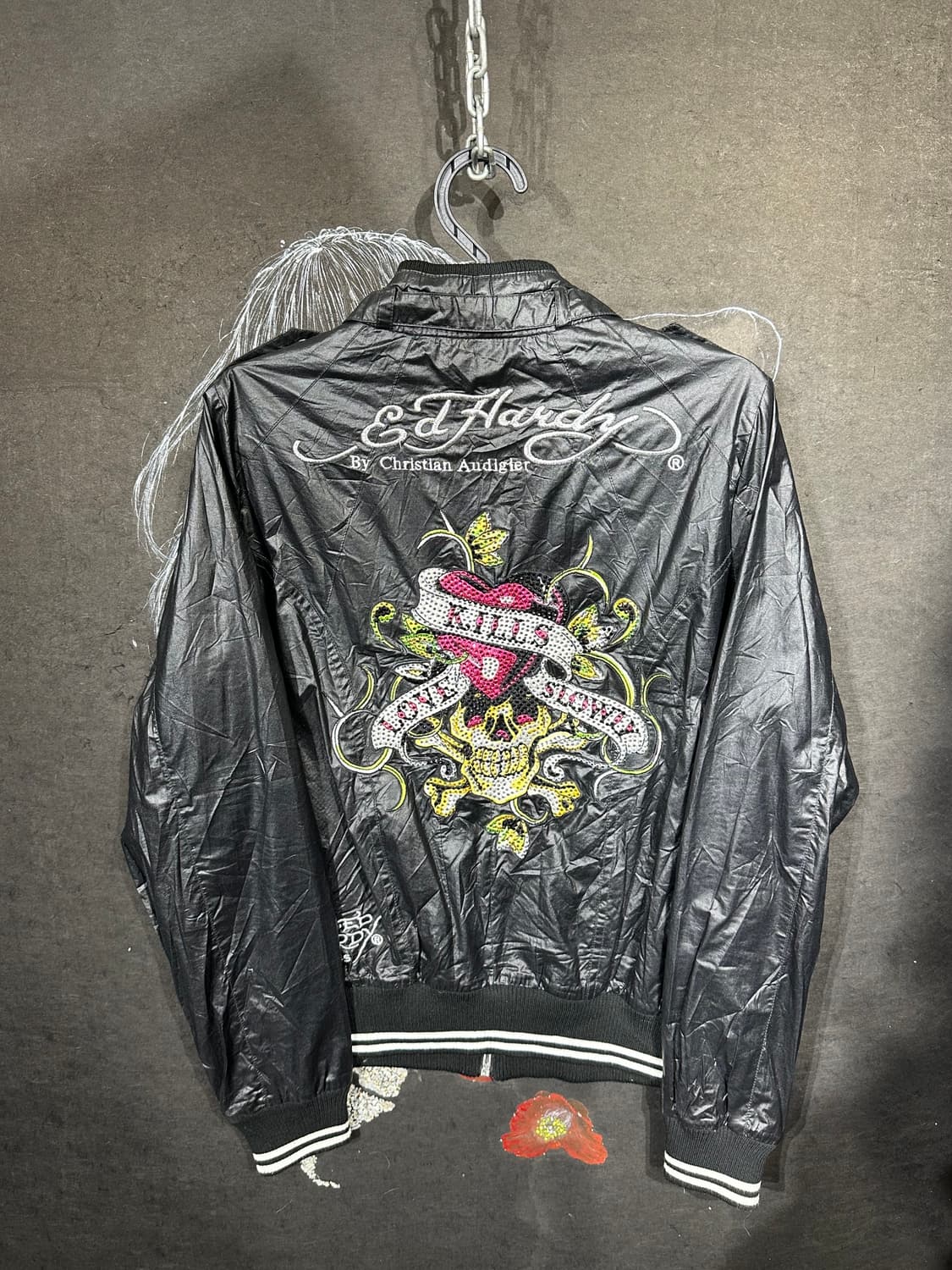 에드하디 블랙 나일론 y2k 글리터 스카잔 L 상품이미지6