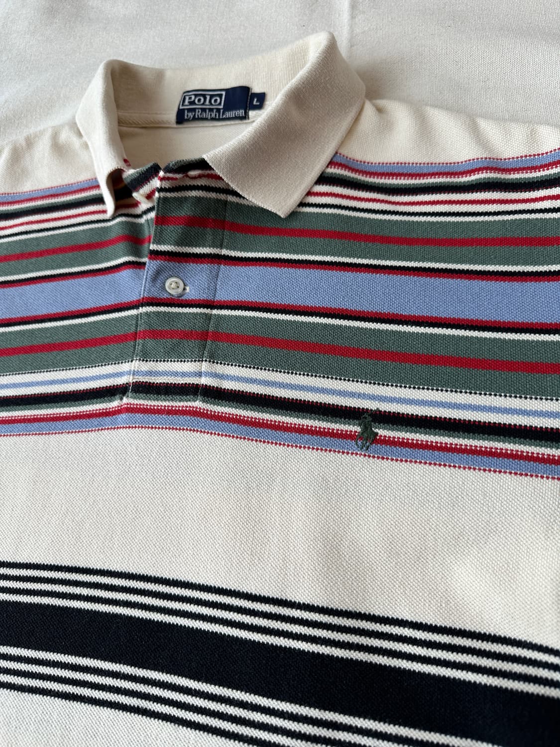 폴로 랄프로렌 멀티 스트라이프 피케 반팔 카라티 L 상품이미지6