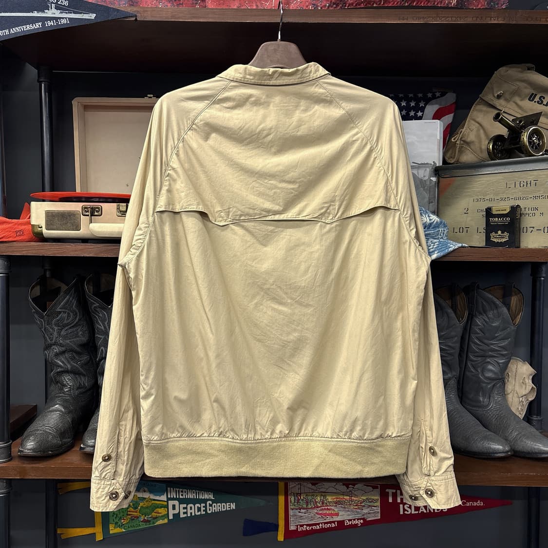 90s 폴로 랄프로렌 체크라이닝 바이스윙 헤링턴 자켓 베이지 N1169 상품이미지2