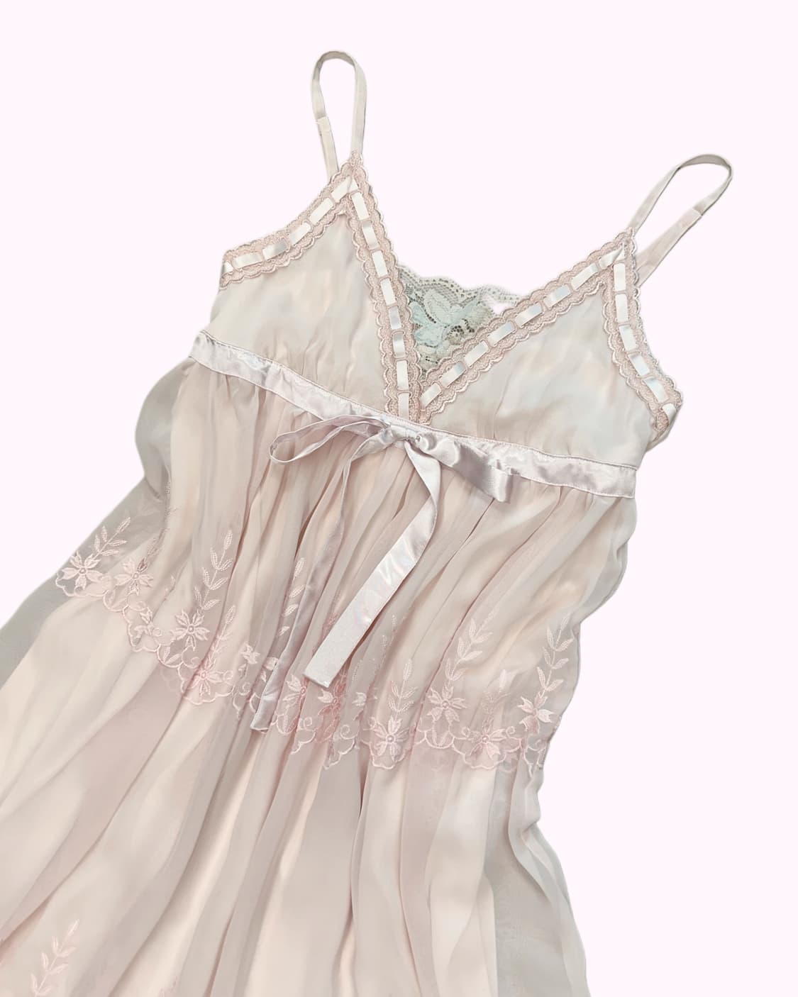 pink lace ribbon slip dress 상품이미지2