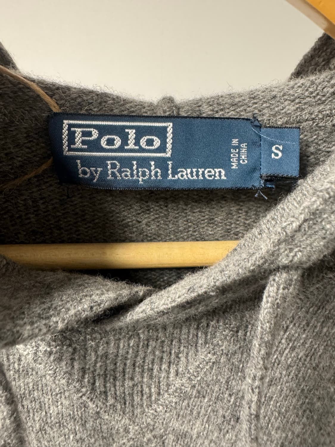 폴로 랄프로렌 캐시미어 그레이 후드 니트 S 상품이미지6
