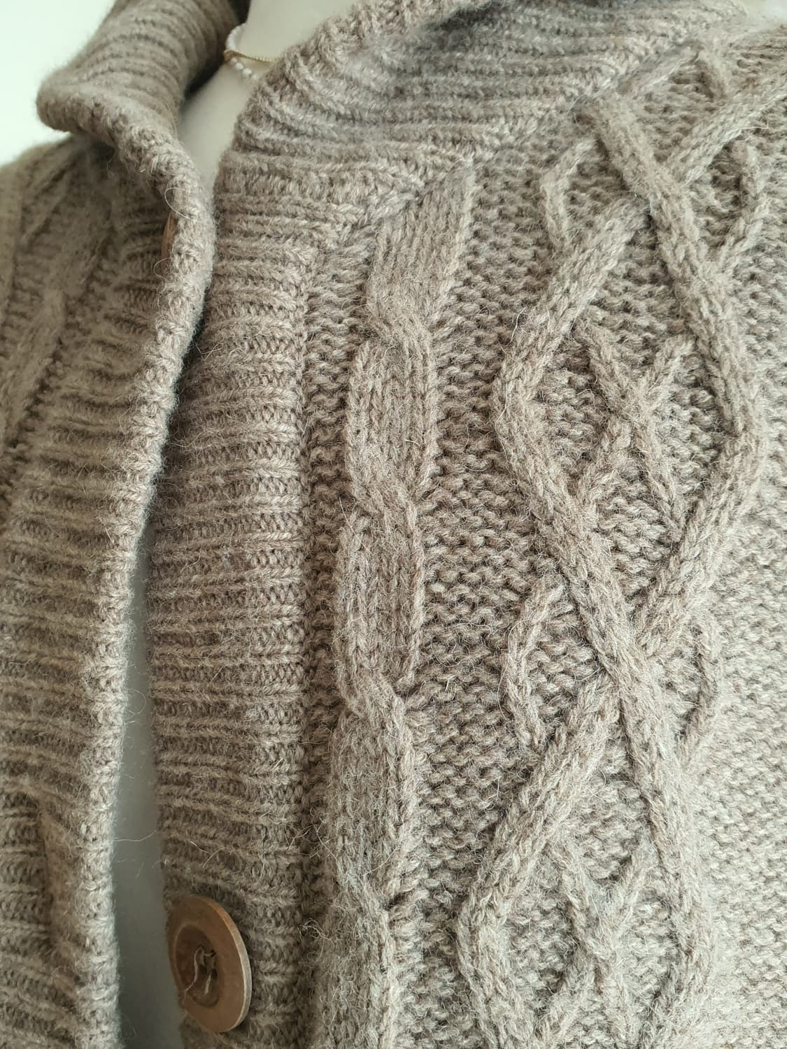 [모리걸] 꽈배기 니트 조끼 베스트 브라운 XL 상품이미지2