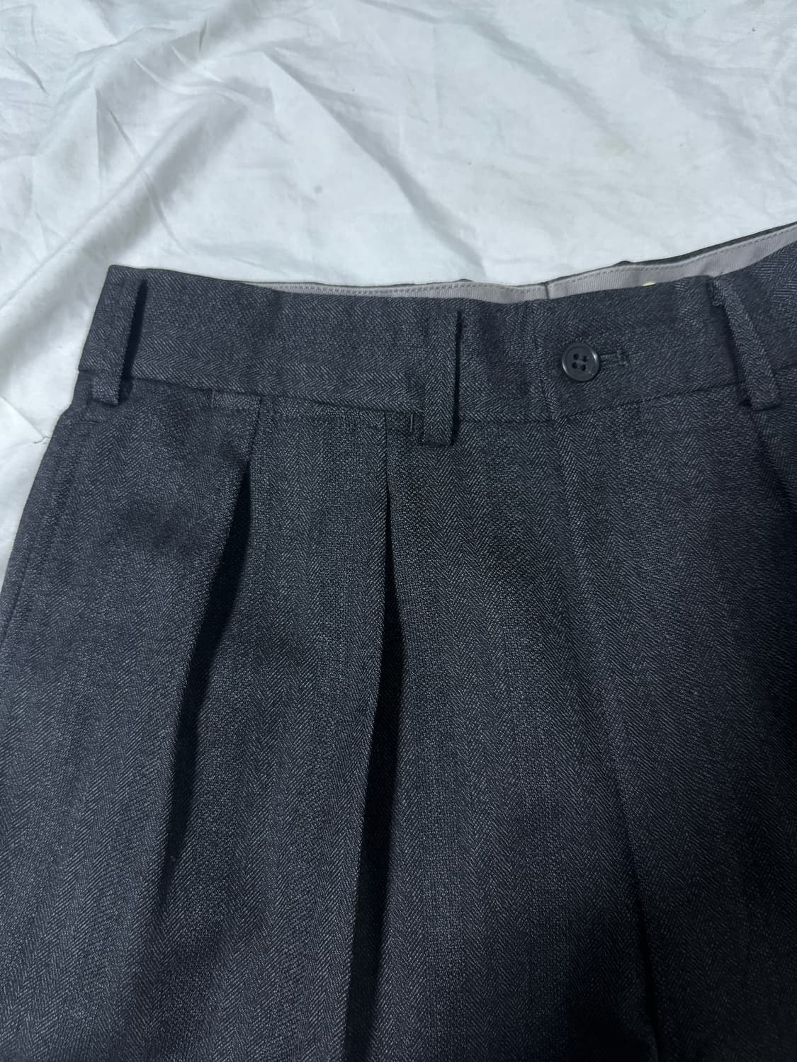 요지야마모토 lq ys for men 헤링본 울 슬랙스 구르카 팬츠 상품이미지3