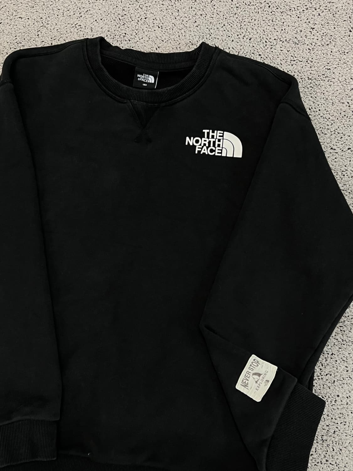 (160) 노스페이스 키즈/우먼스 맨투맨 블랙 상품이미지2