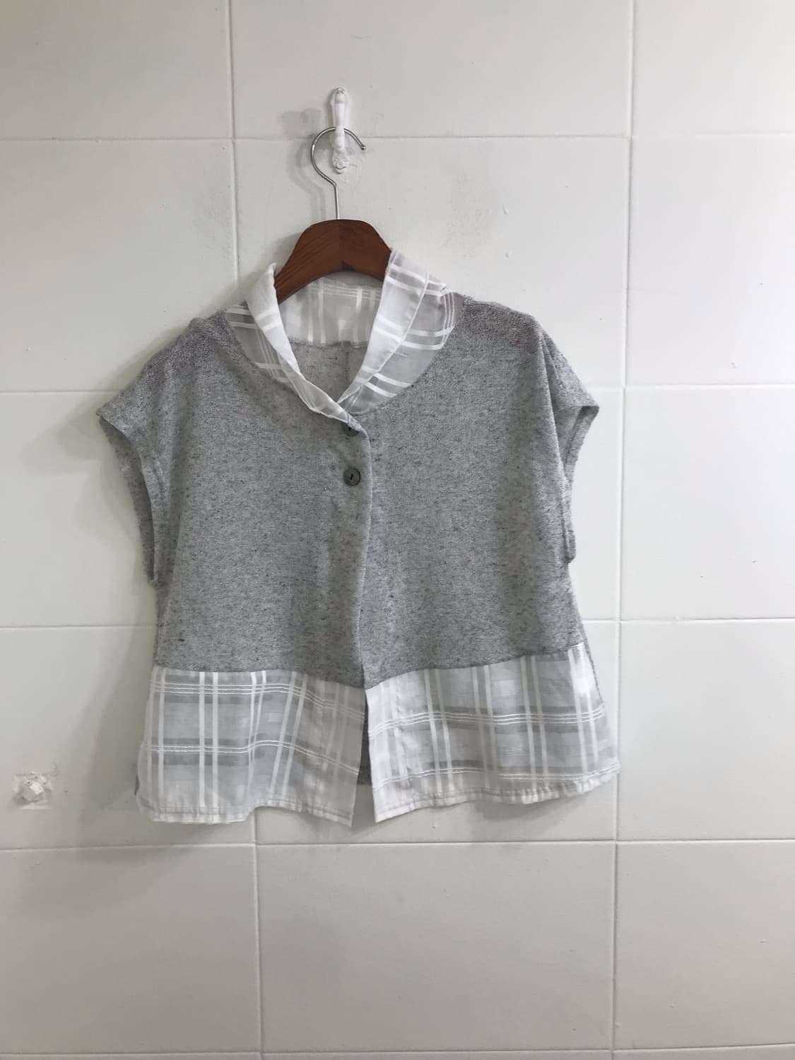 그레이 도트 러블리 니혼진 뜨개 가디건 코디세트 상품이미지4