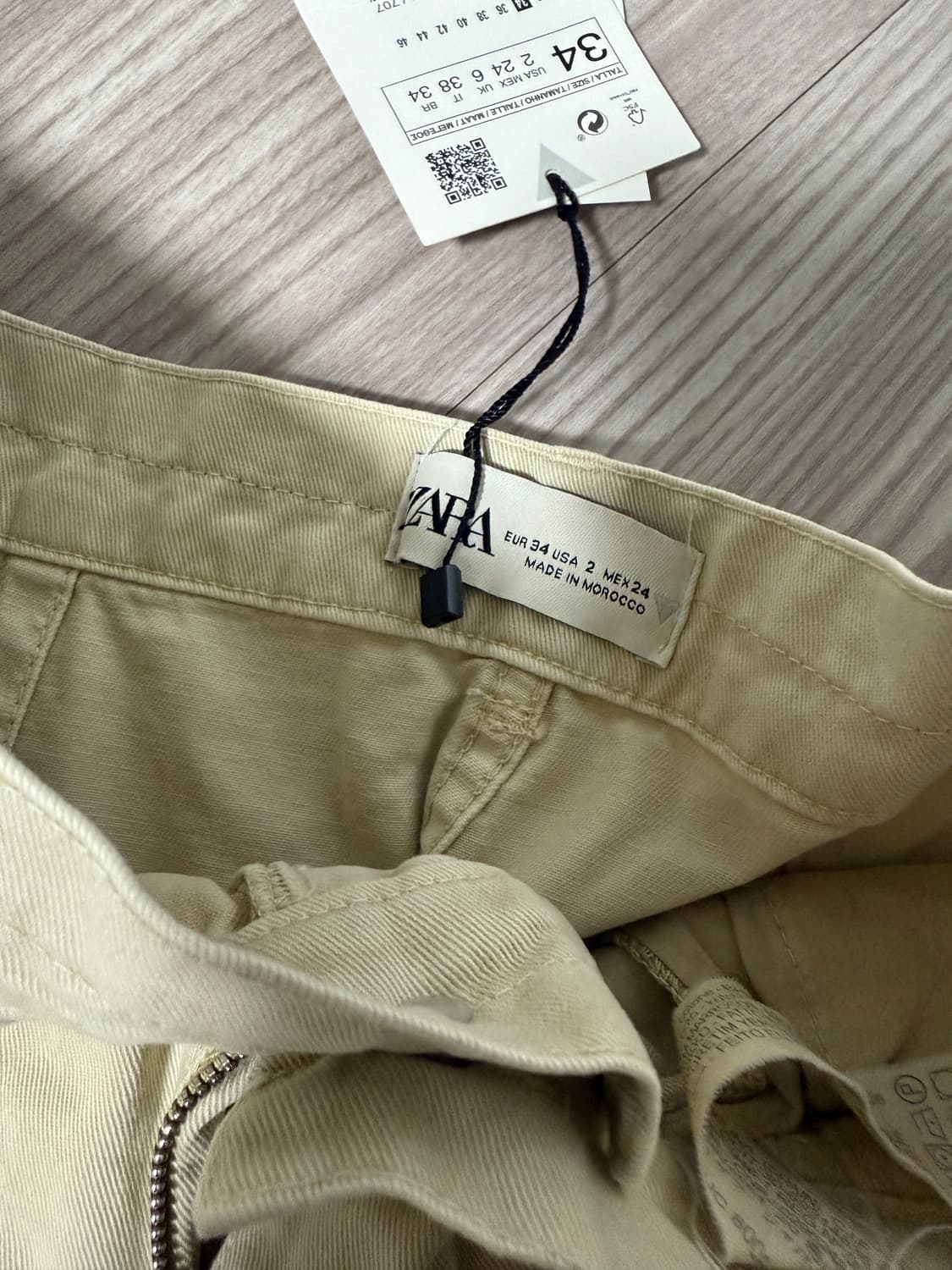 자라 진스 와이드 레그 카고 샌드 상품이미지6