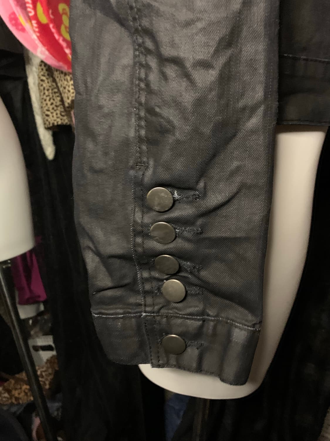 Punk 버튼 코팅데님 하이넥자켓 상품이미지3