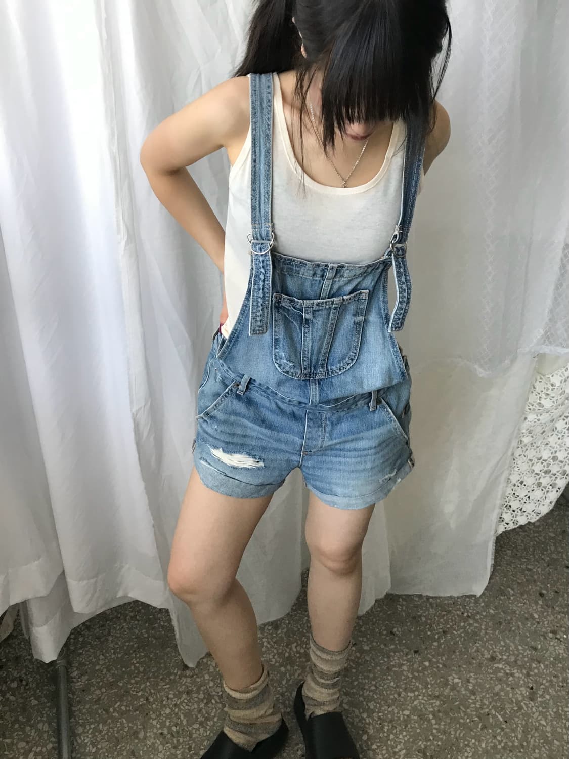 hollister 썸머 데님 오버롤 상품이미지3