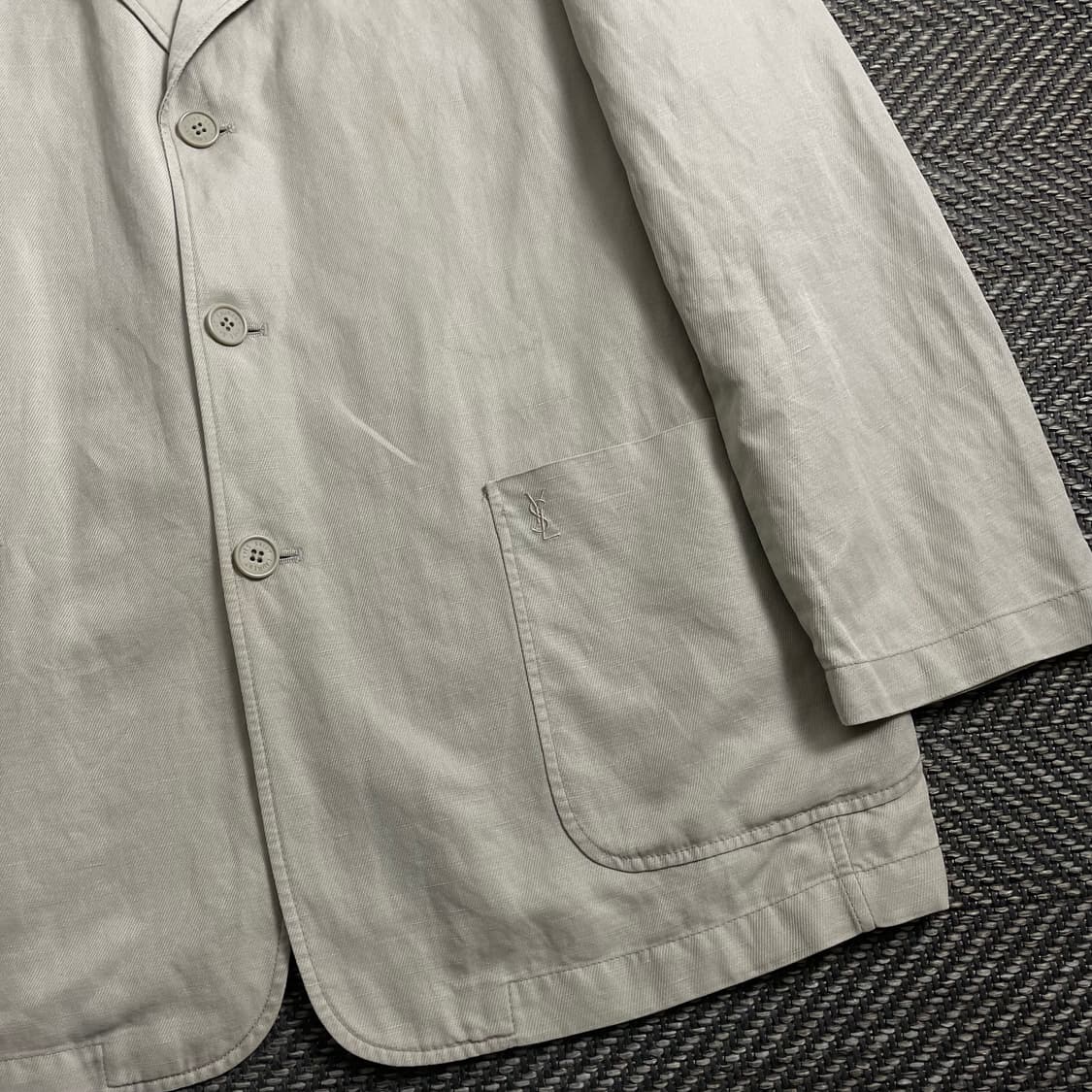 90s 입생로랑 자수로고 아카이브 치노 블레이저 자켓o 4185 상품이미지2