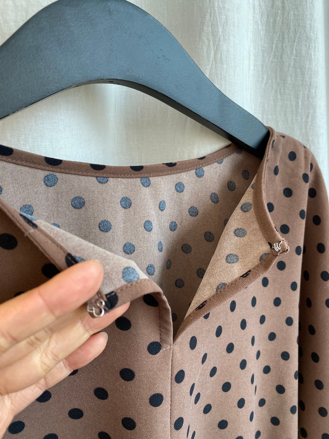 브릭 도트 블라우스(M) 상품이미지7