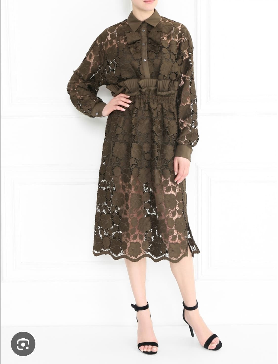 넘버투애니원 플라워 레이스 셔츠라인 롱 원피스 36사이즈 상품이미지1