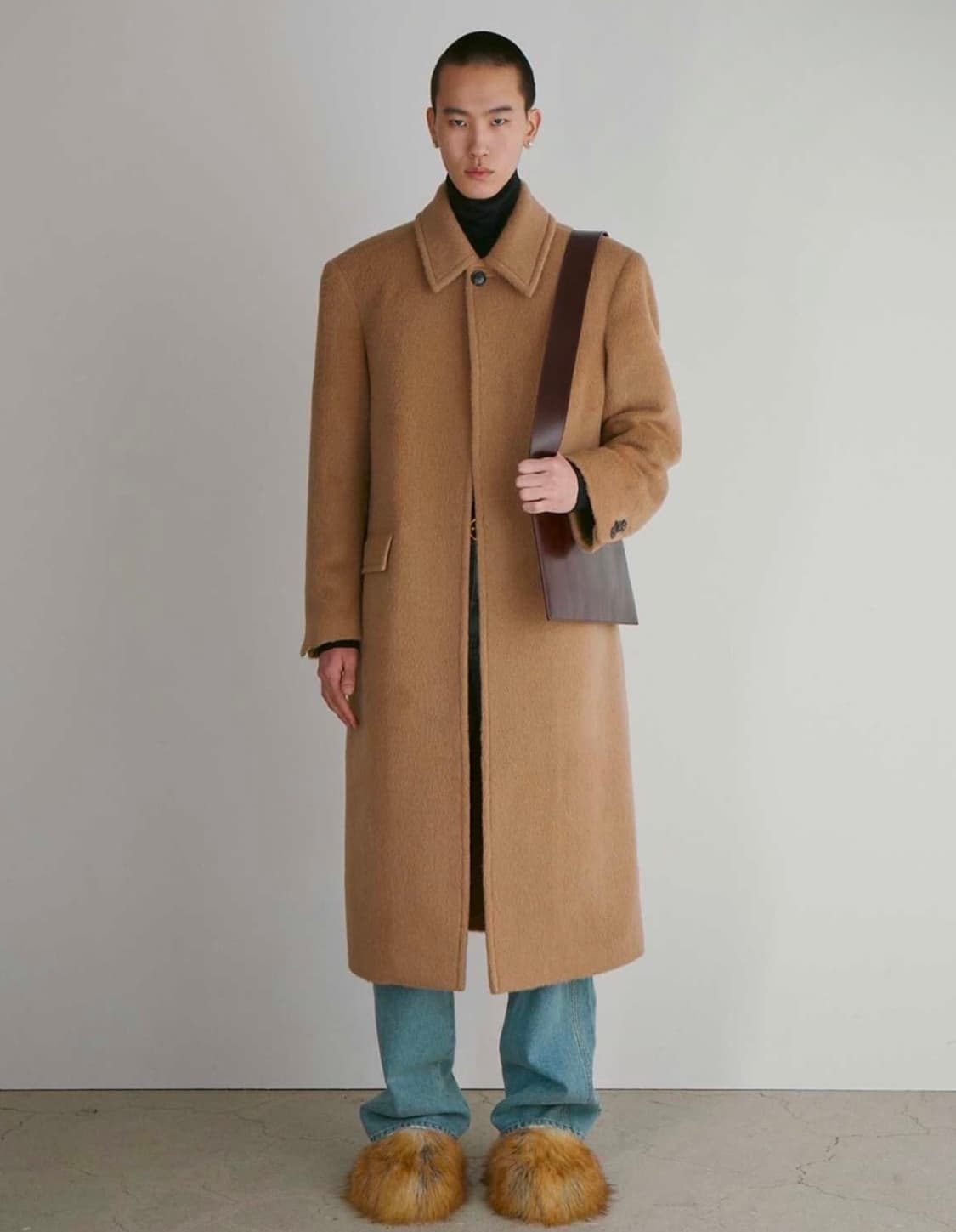 렉토 울 블렌드 발마칸 코트 블랙 상품이미지3