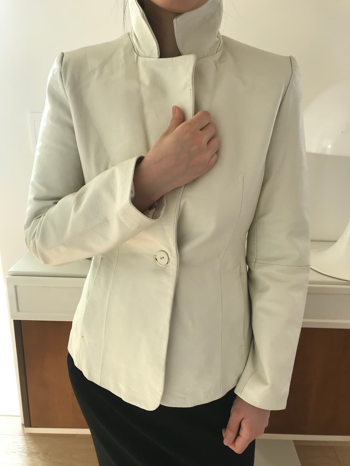 vintage ivory leather jacket 상품이미지7