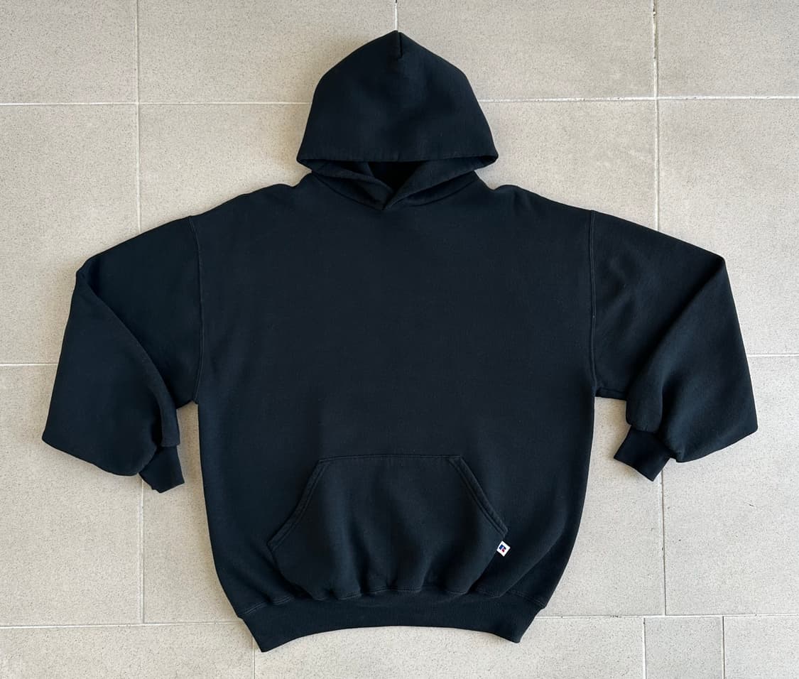 90s 빈티지 러셀 후드 블랙 XL USA 상품이미지1