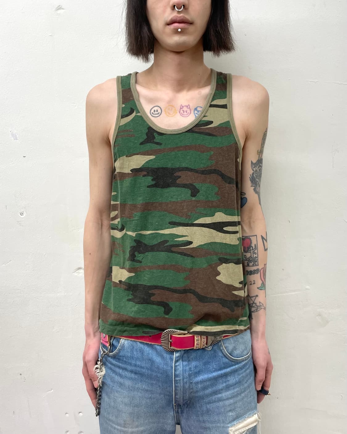 Basic camouflage sleeveless 상품이미지1