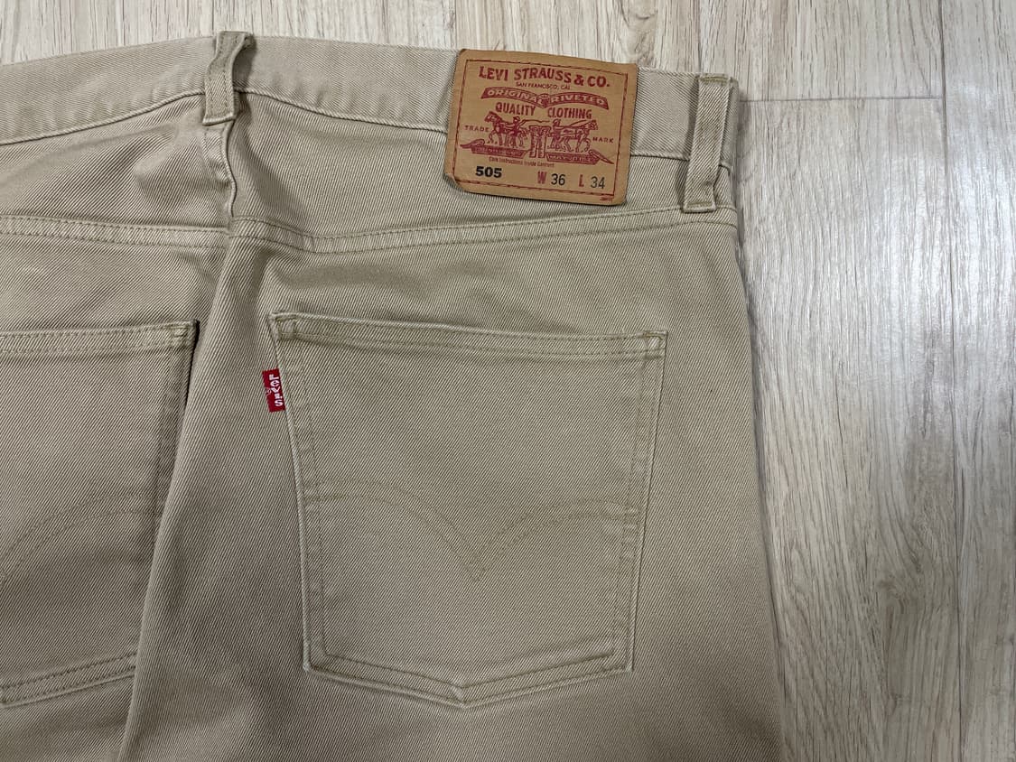 35) 00's 리바이스 재팬 505 베이지 코튼 팬츠 상품이미지9
