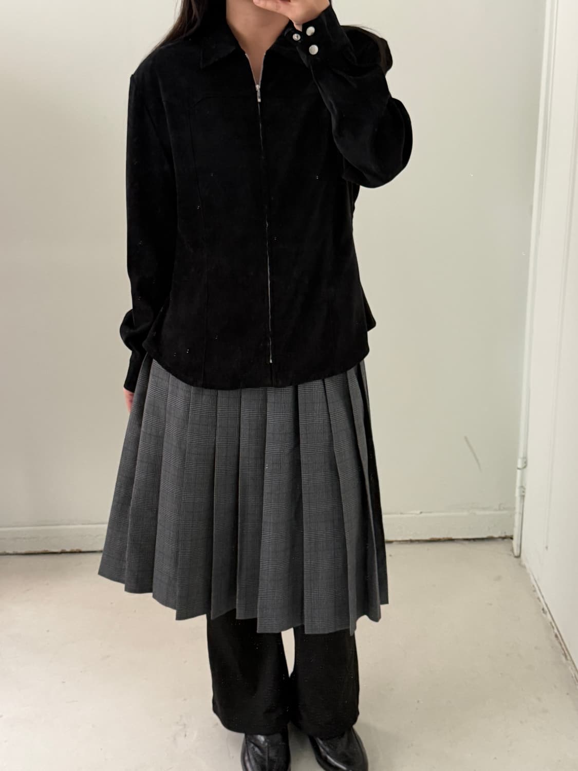 일본빈티지 블랙 스웨이드 웨스턴셔츠 자켓 상품이미지3