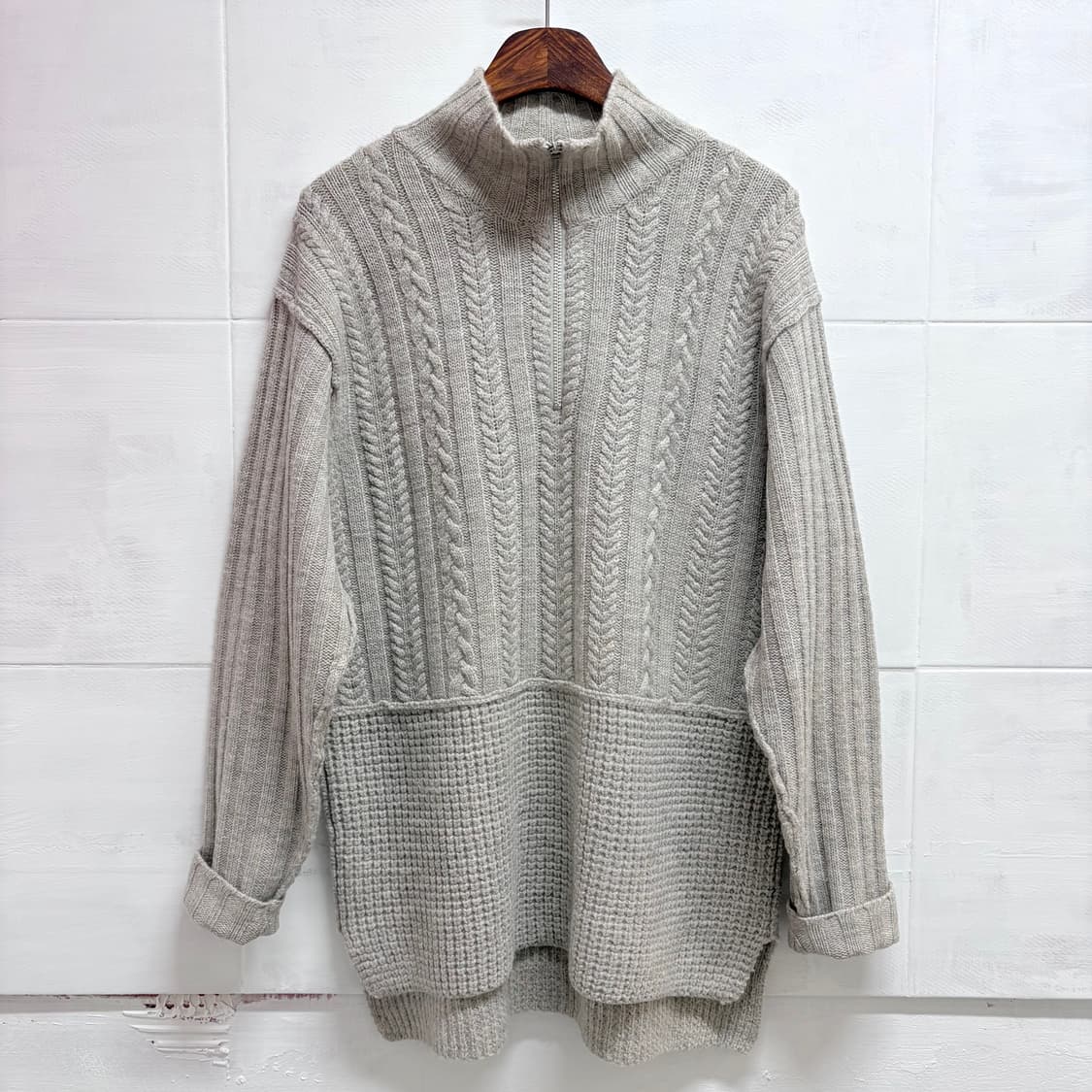 45RPM 45알피엠 오트밀 보카시 반집업 니트  상품이미지2