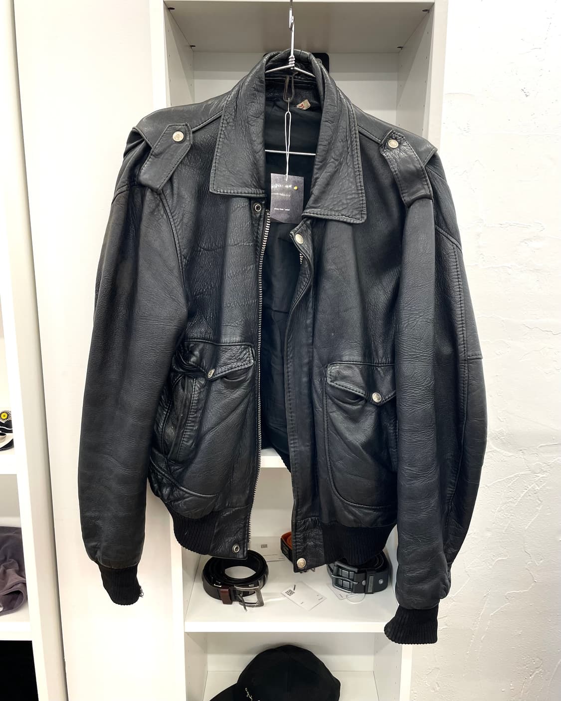 80s 프랑스 플라이트 레더 재킷 상품이미지1