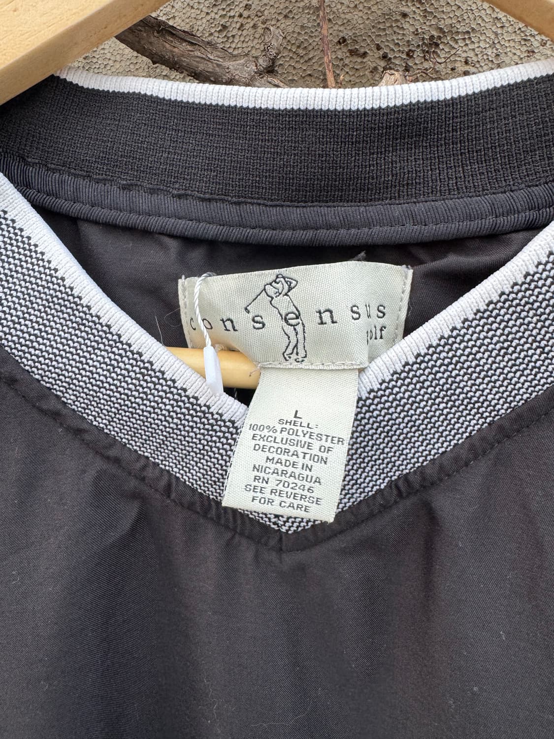 Consensus 빈티지 스포츠 축구 골프 웜업 져지 바람막이 블랙 상품이미지4