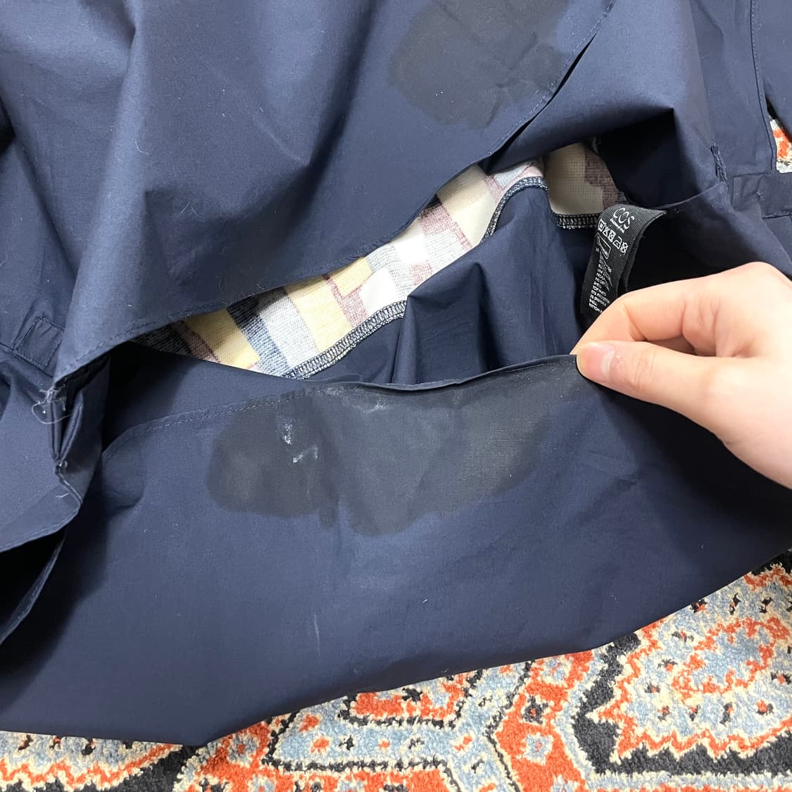 코스 패턴 네이비 7부 티셔츠 셔츠 여성M 상품이미지7