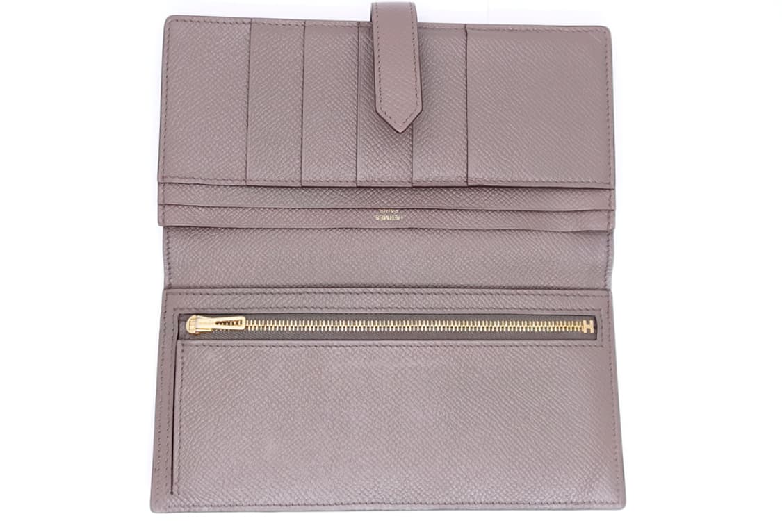 에르메스 베안 소플렛 에토프 그레이 앱송 금장 남녀공용 장지갑 C각인 상품이미지5