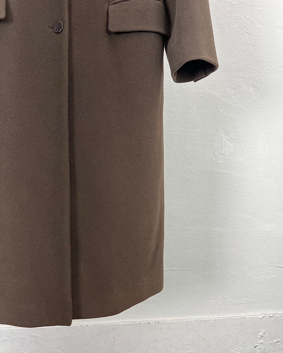 아르마니 꼴레지오니 다크 브라운 테일러드 울 롱 코트 상품이미지5