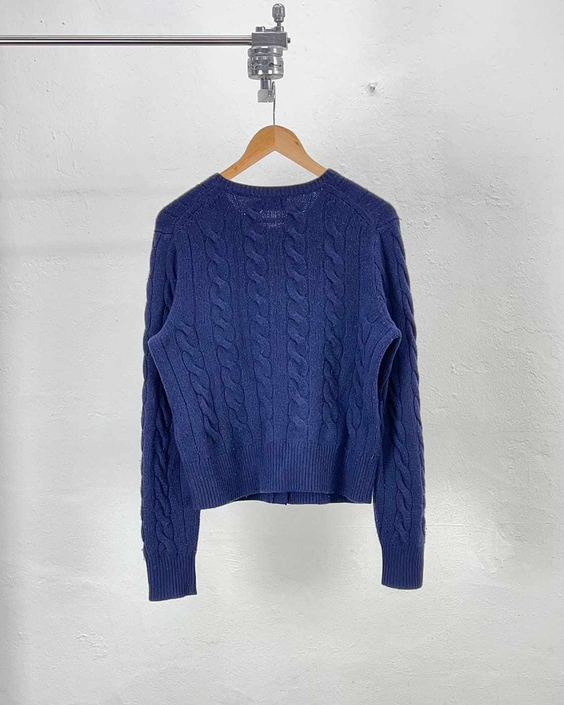 폴로 랄프로렌 네이비 캐시미어 혼방 케이블 니트 가디건 상품이미지6