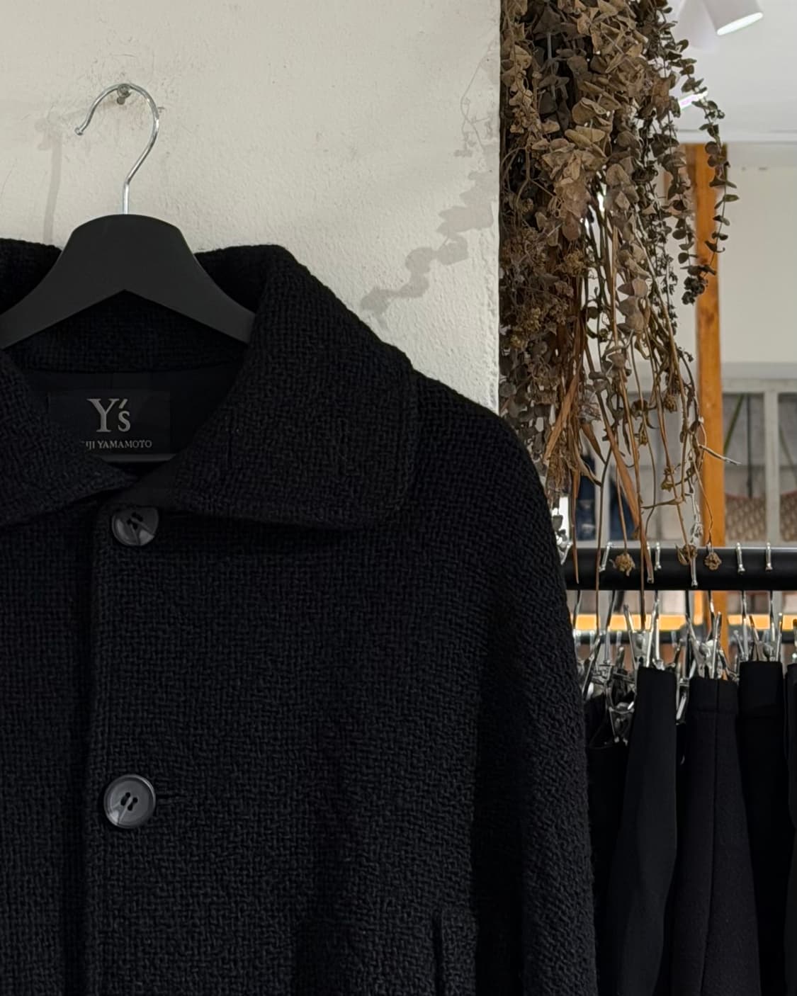 y’s 블랙 울 텍스쳐드 케이프 상품이미지3