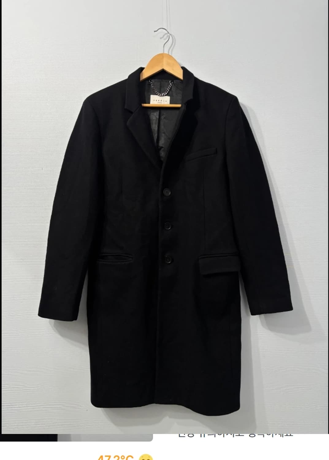산드로 Sandro캐시미어 블랙 코트 ~95 상품이미지2