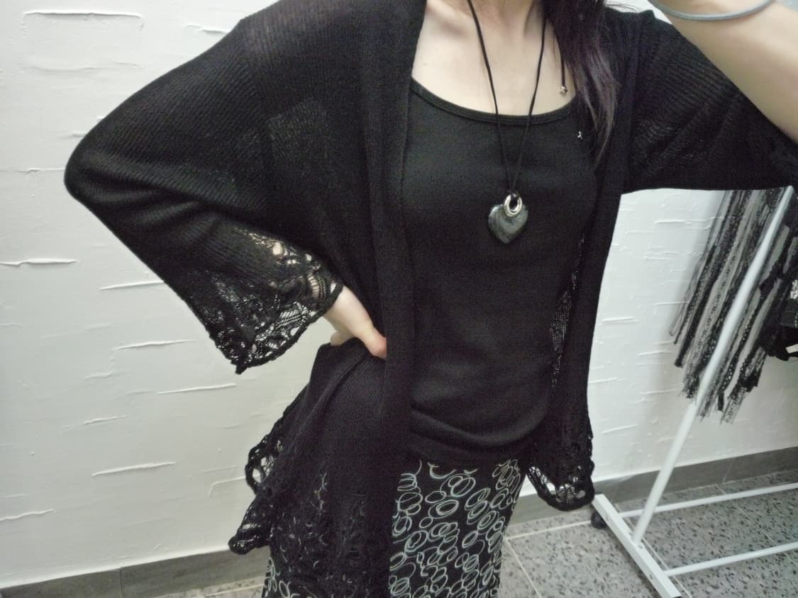 black distressed cardigan 상품이미지3