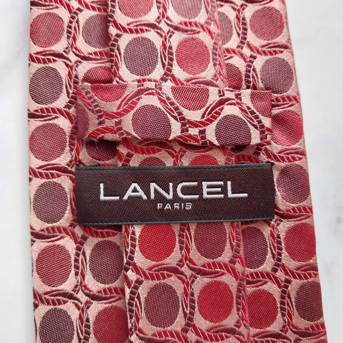 란셀 실크 레드 서클 패턴 넥타이 9.7cm A+등급  K1208
 상품이미지9