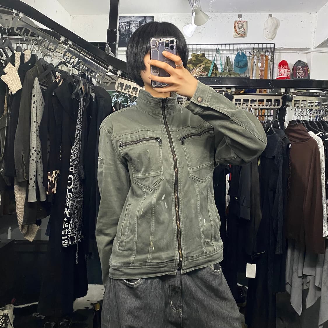 Scot.inc y2k 지퍼 디테일 하프넥 자켓 상품이미지1