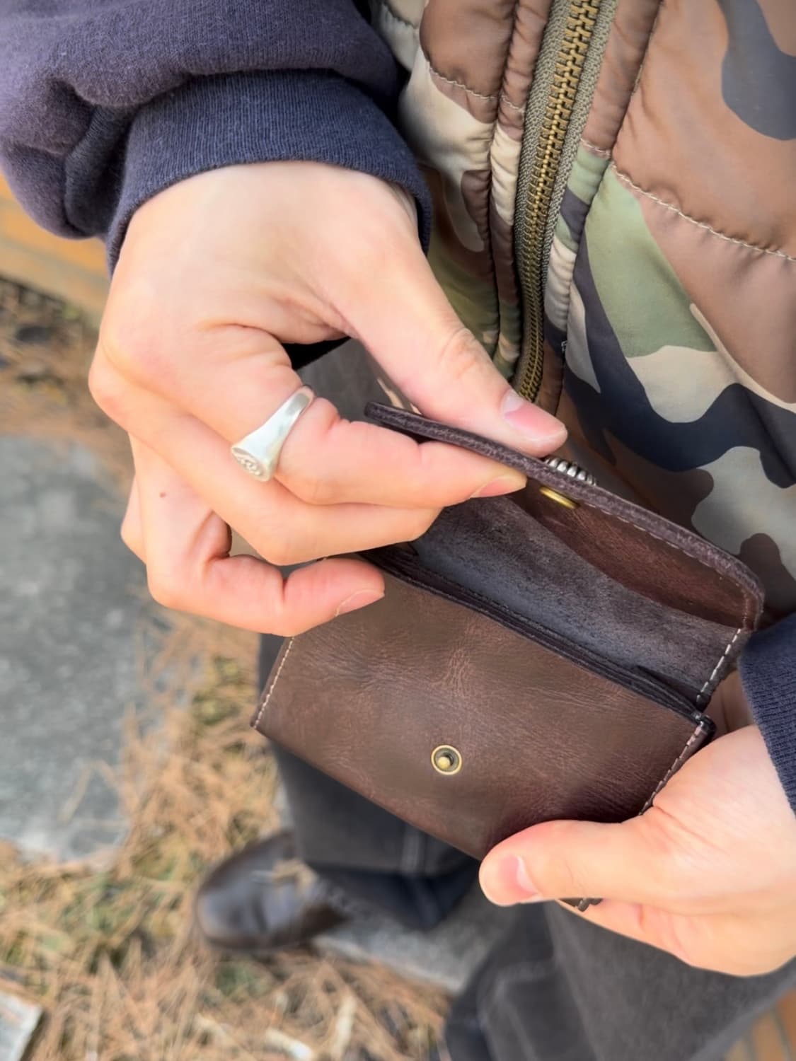 Vtg 빈티지 콘초 레더 월렛 (Dark Brown) 상품이미지2