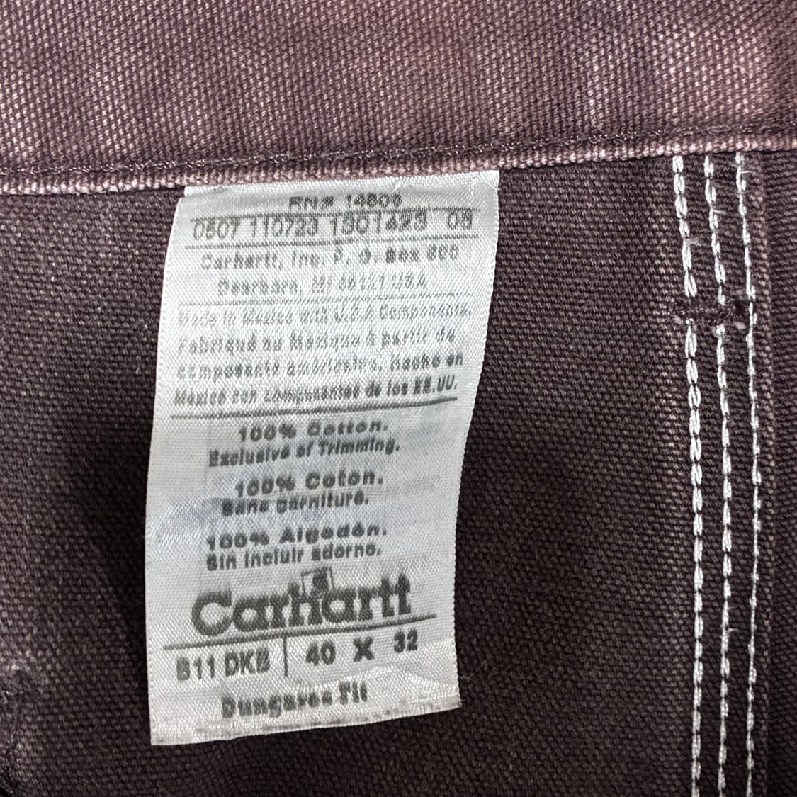 칼하트 카펜터 싱글니 b11  40x32 상품이미지5