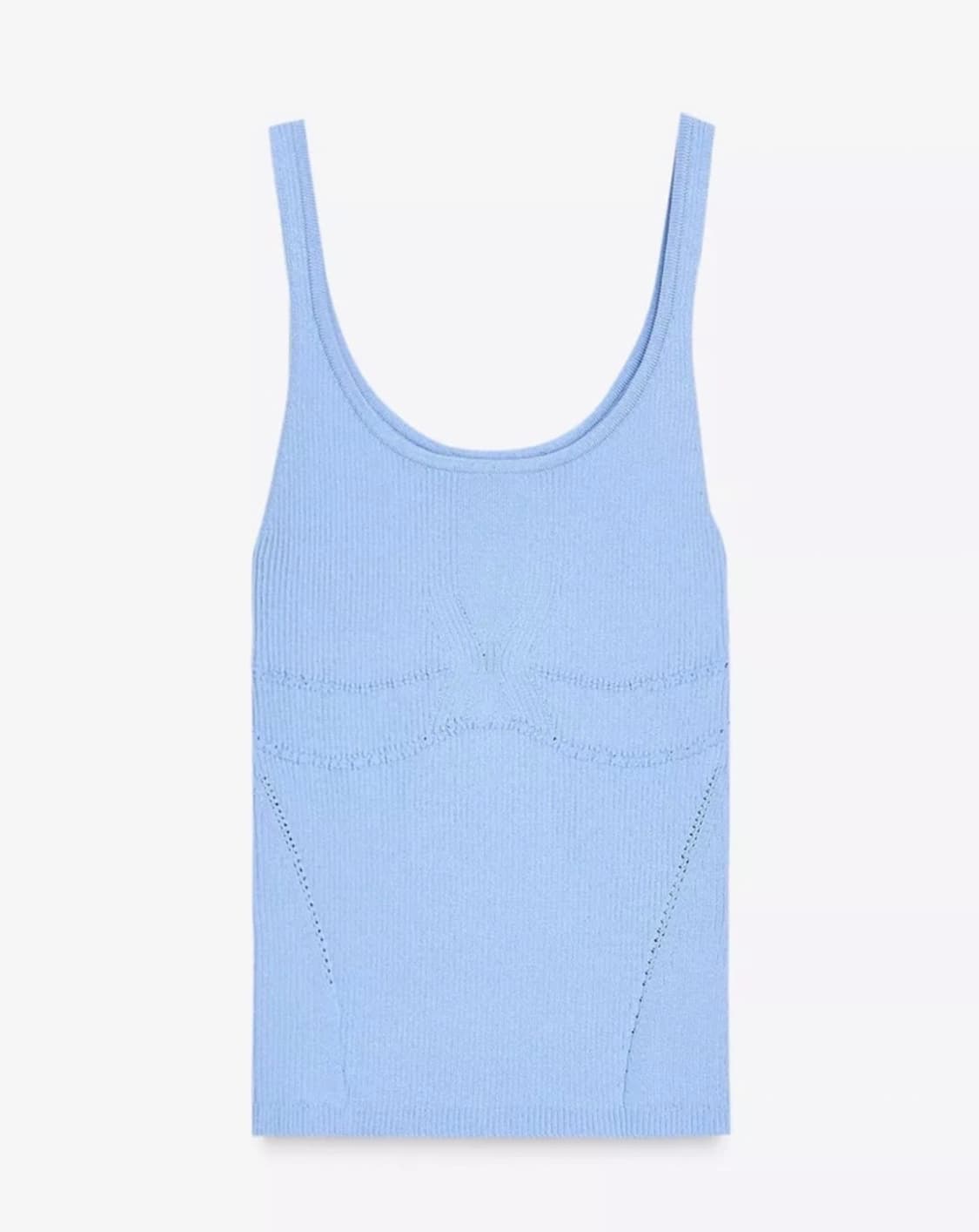 ZARA 자라 슬림 핏 니트 탑, 자라 니트 슬리브리스, 자라 니트 탑 상품이미지3