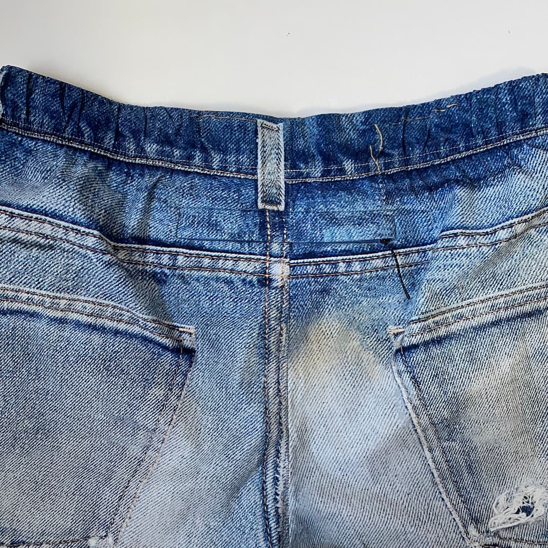 [M] 새티스파이 피스쉘 5인치 언라인드 쇼츠 디지털 데님 상품이미지5