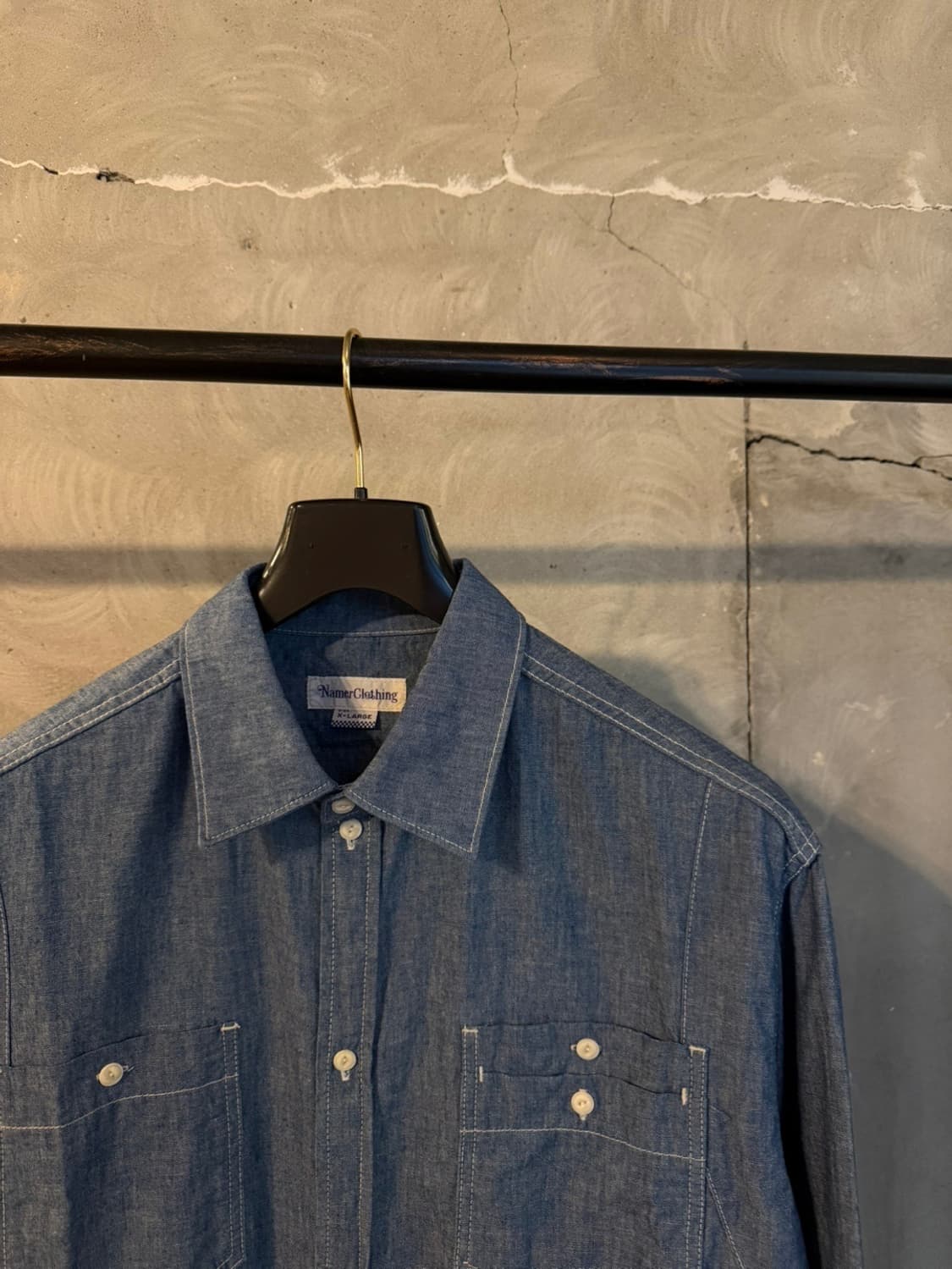 네이머 클로딩 샴브레이 워크셔츠 100~105 상품이미지6