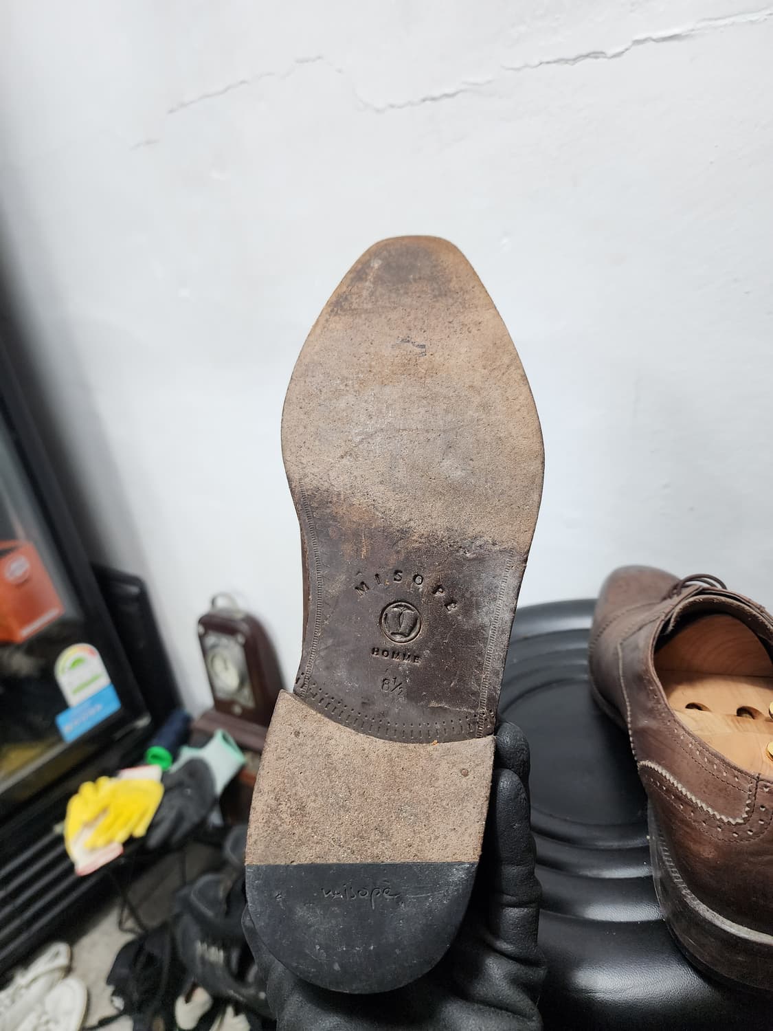 미소페 브라운 윙팁 남성 구두 상품이미지5