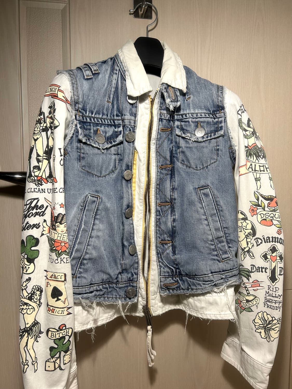 ‘ALOHA’ Denim Layerd Printing Jacket 상품이미지7