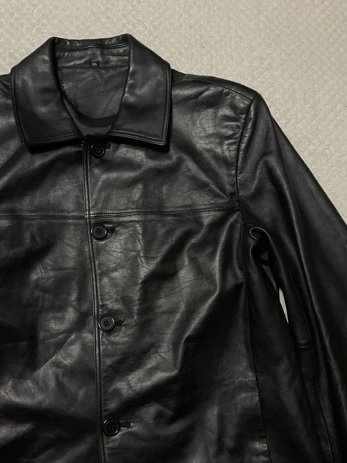 광희시장 웨스턴 무드 램스킨 양가죽 레더 카 코트 상품이미지3