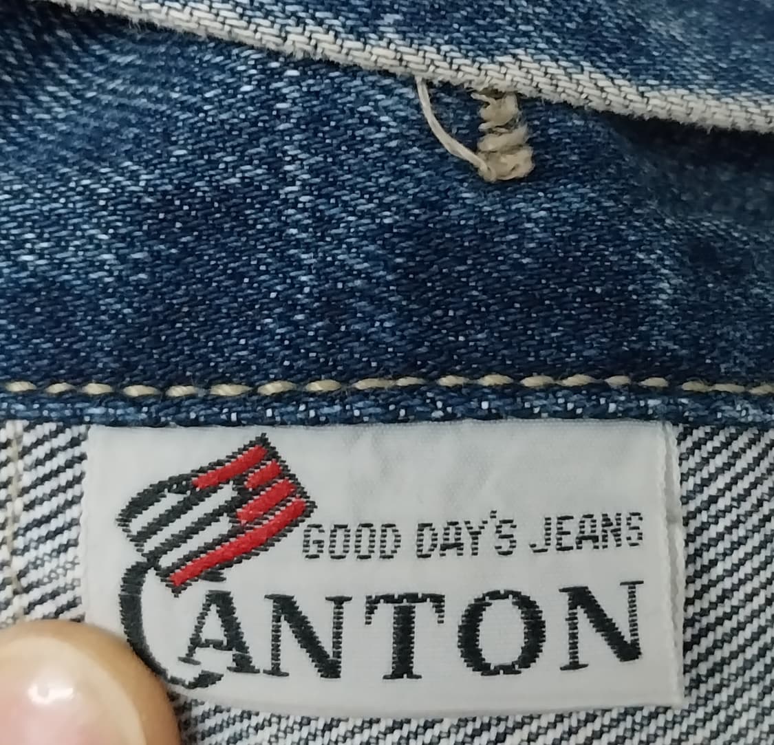 90s 일본 CANTON 데님 청자켓 LL 상품이미지5