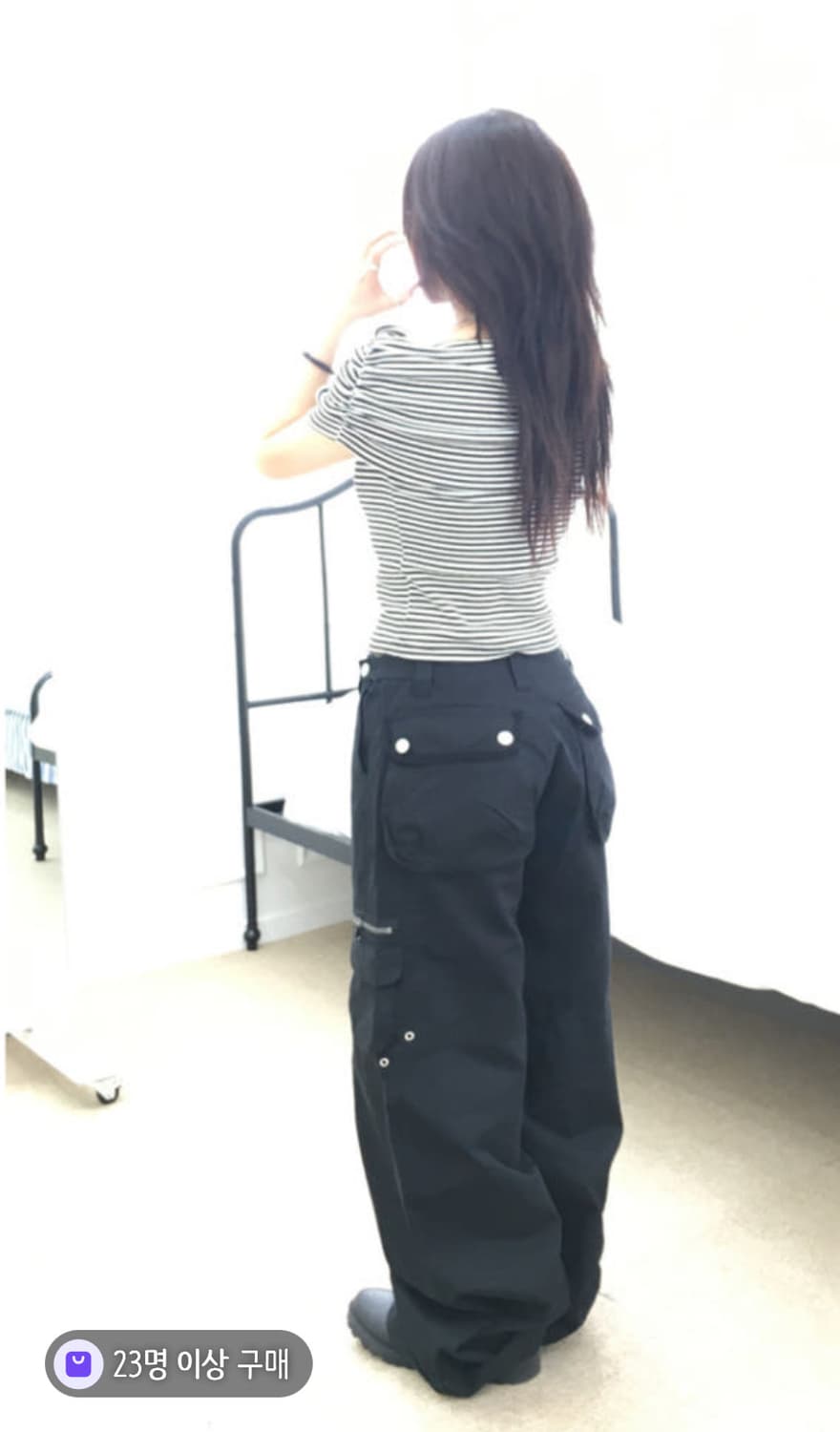 헤비브 TIM CARGO PANTS 블랙 상품이미지1