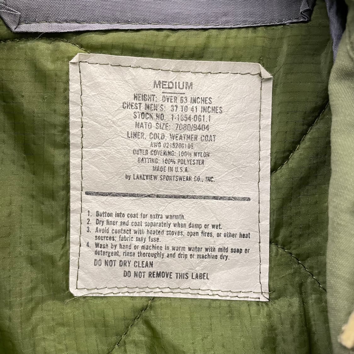 70s M65 필드 자켓 미군 오리지널 밀리터리 황동 지퍼 야상 상품이미지9