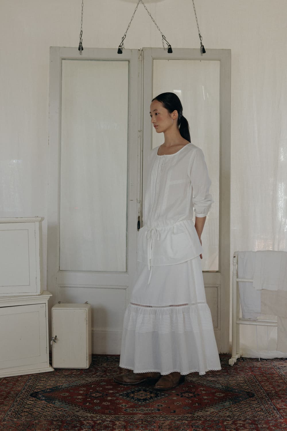 [farven] ATILA LACE STRING BLOUSE_IVORY 상품이미지5