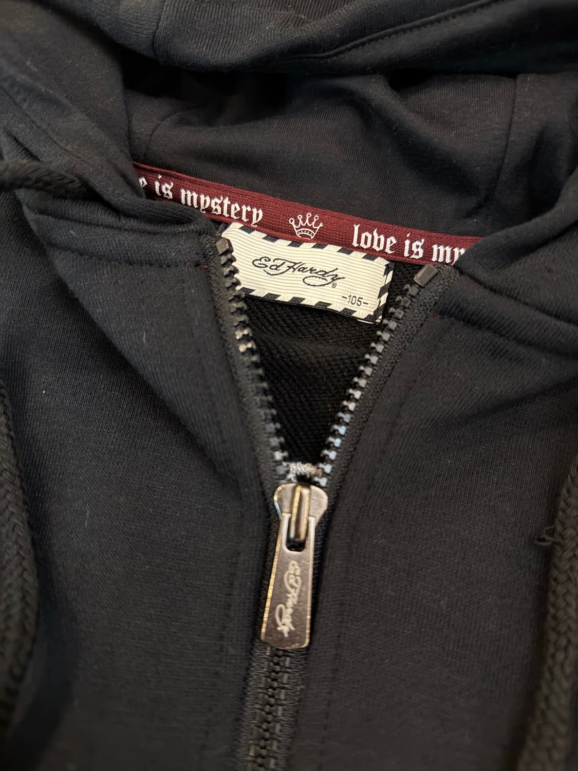 에드하디 y2k 백로고 후드집업 블랙 상품이미지5