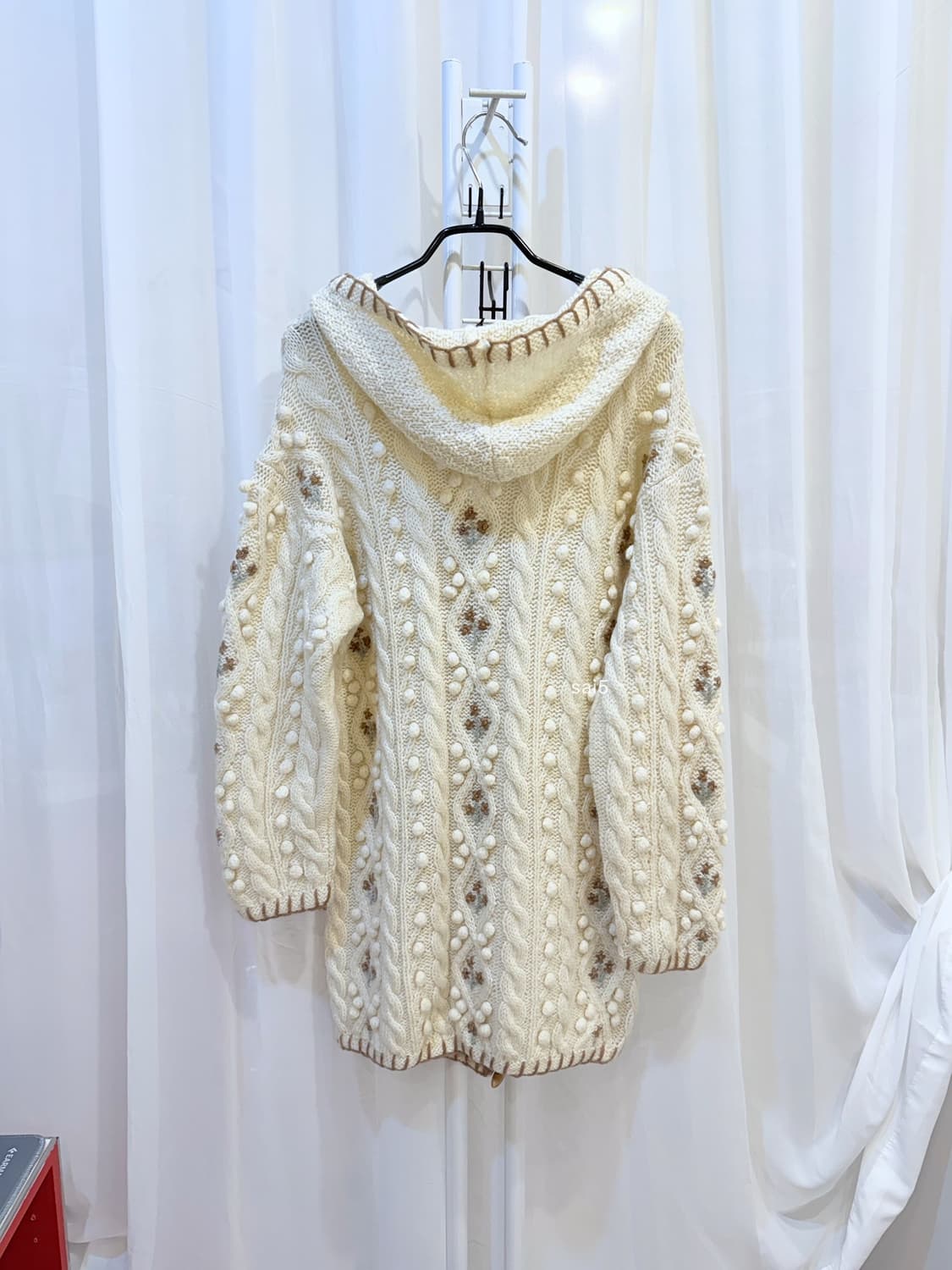 빈티지 폼폼 후드 토글 가디건 상품이미지2