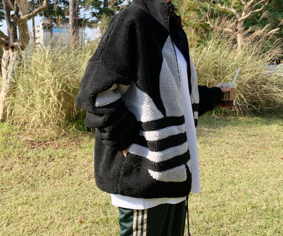 아디다스 오리지널 빅 프레포일 쉐르파 플리스 집업 상품이미지4