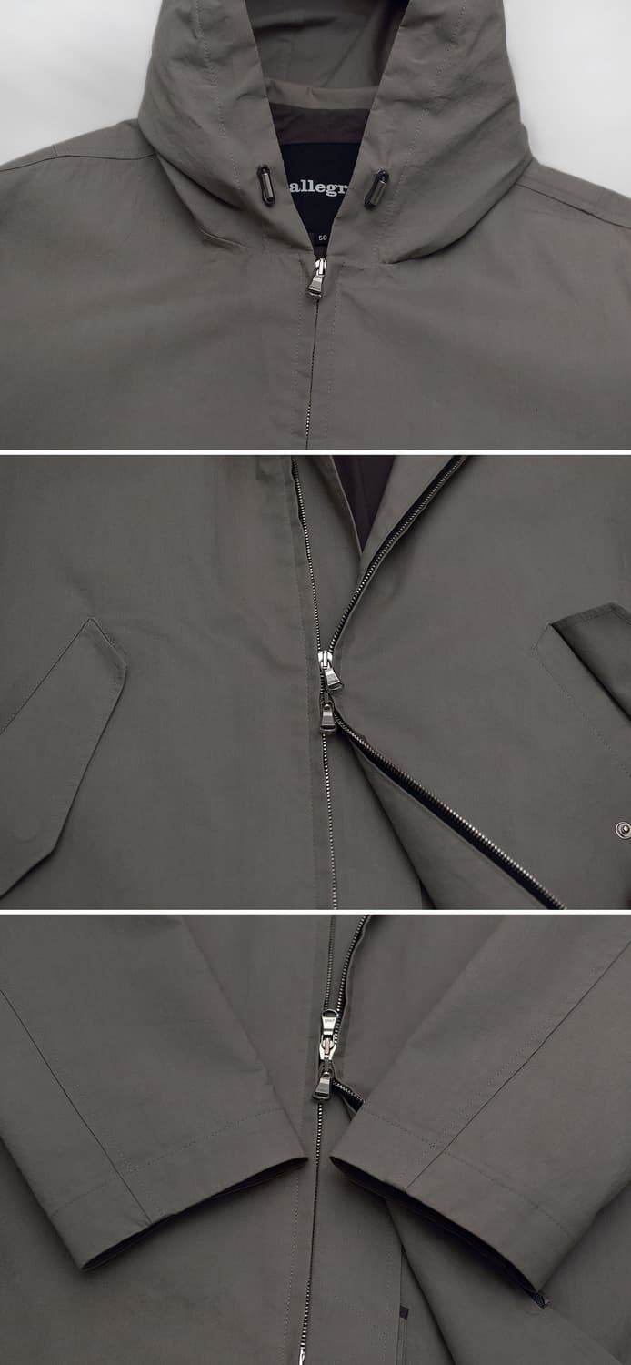 알레그리 코튼 하드쉘 더블페이스 후디드 롱자켓 (50 / 100-105) 상품이미지9