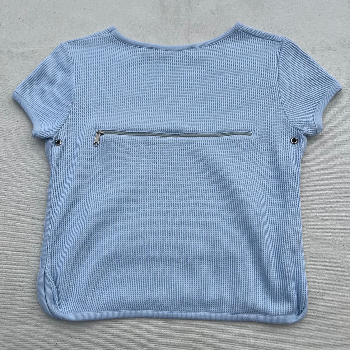 00s 미우미우 미우치아 프라다 와플 크롭 티셔츠 상품이미지7